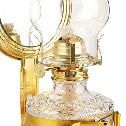 Brilagi - petrolejas lampa MERLIN spīdīgi zeltaina