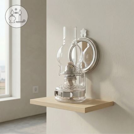 Brilagi - Petrolejas lampa MERLIN spīdīgs hroms