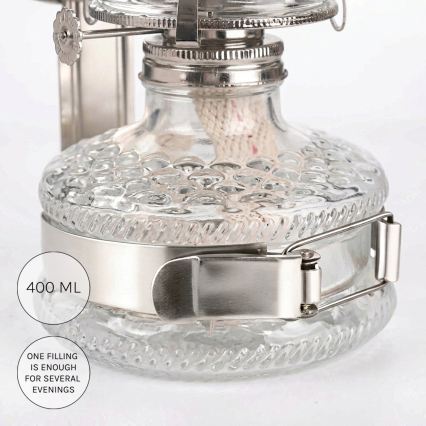 Brilagi - Petrolejas lampa MERLIN spīdīgs hroms