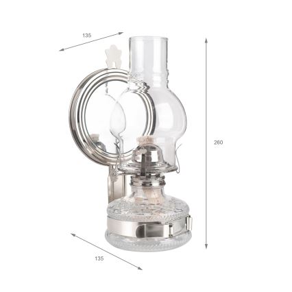 Brilagi - Petrolejas lampa MERLIN spīdīgs hroms