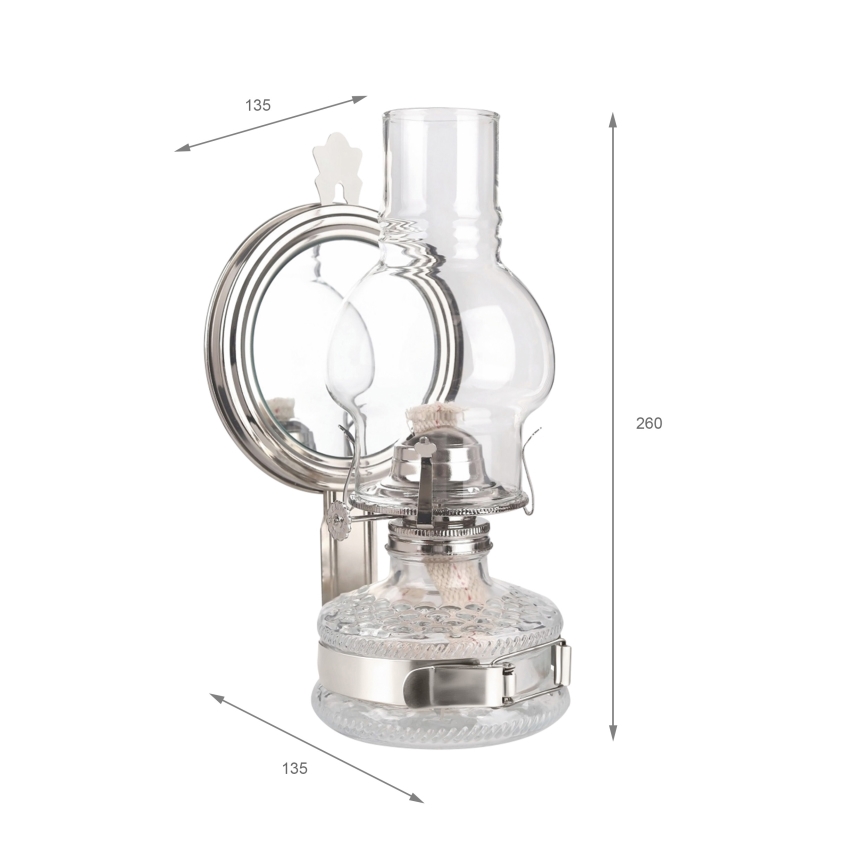 Brilagi - Petrolejas lampa MERLIN spīdīgs hroms
