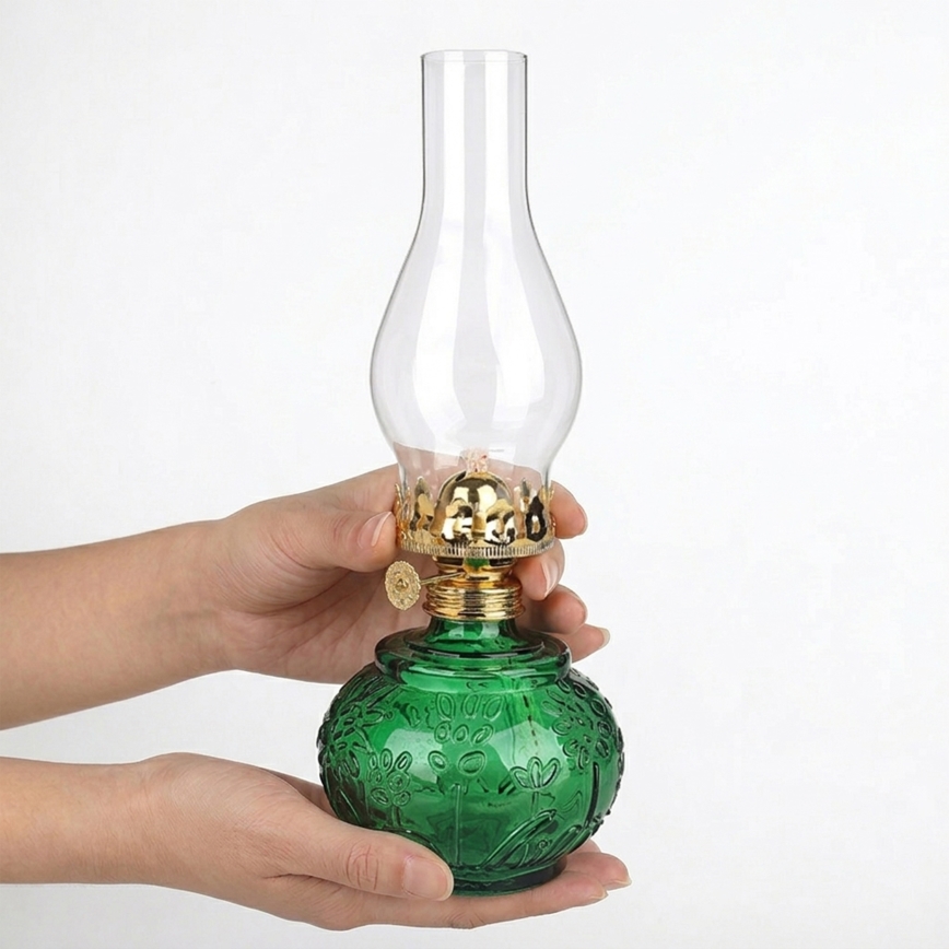 Brilagi - petrolejas lampa MERLIN zaļa