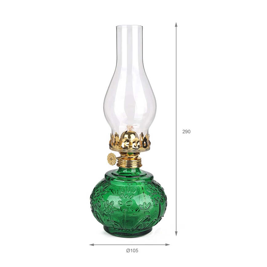 Brilagi - petrolejas lampa MERLIN zaļa