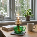 Brilagi - Petrolejas lampa MERLIN zaļa