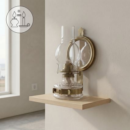 Brilagi - petrolejas lampa MERLIN zelta/patina