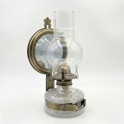 Brilagi - petrolejas lampa MERLIN zelta/patina