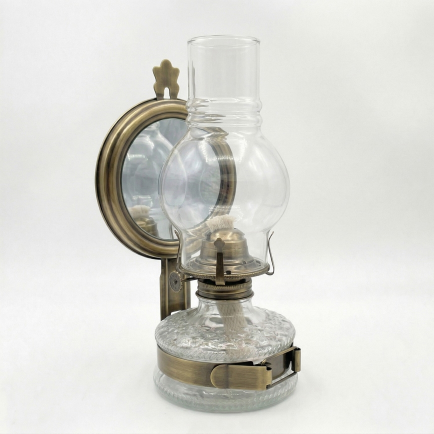 Brilagi - petrolejas lampa MERLIN zelta/patina