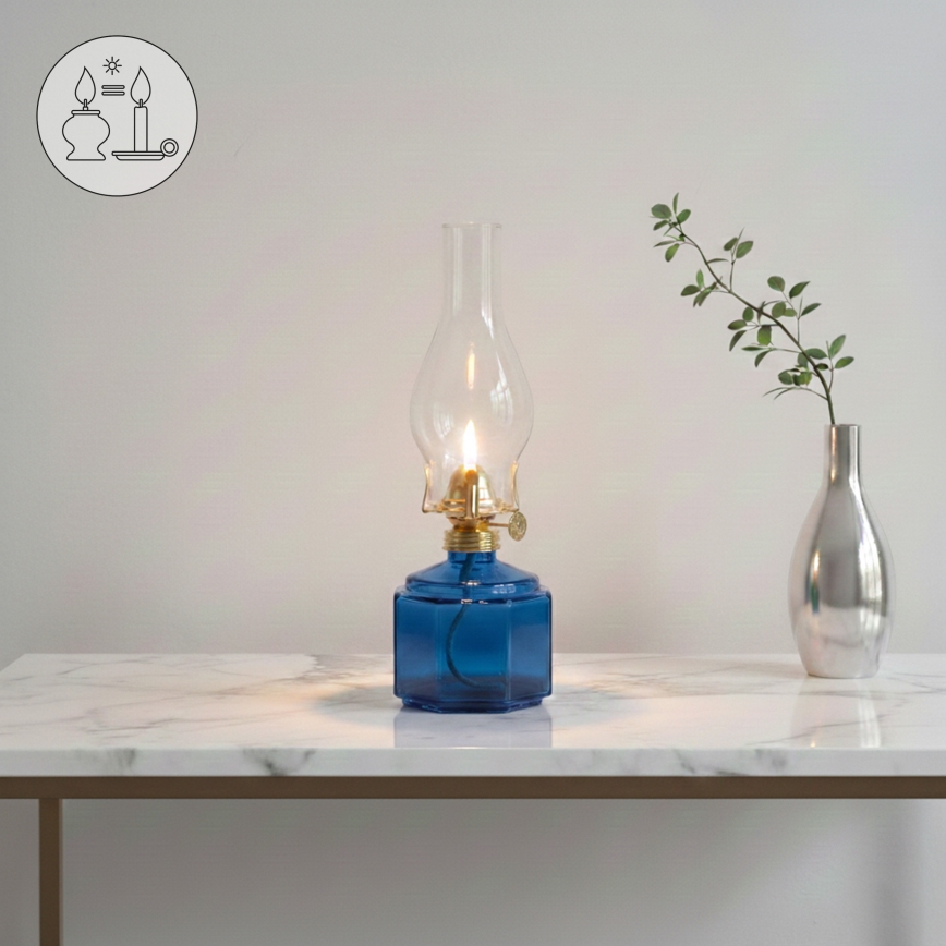 Brilagi - petrolejas lampa MERLIN zila