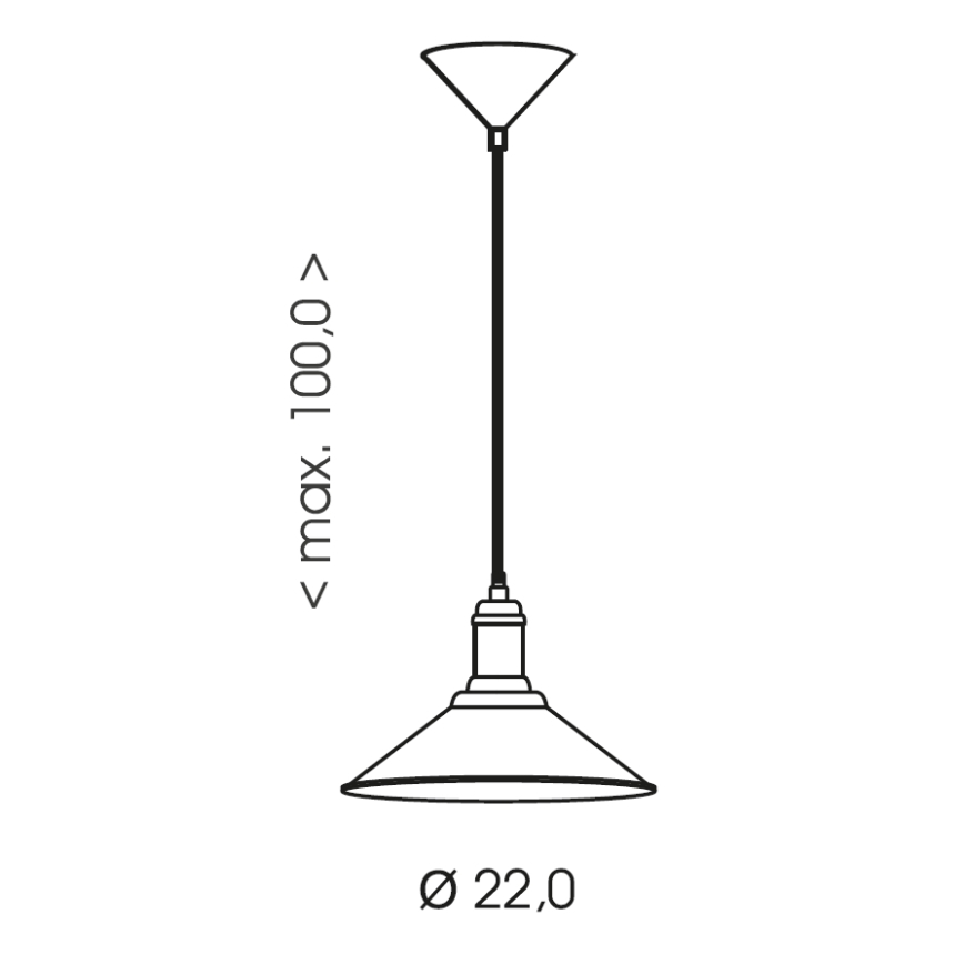 Brilagi - Piekaramā lampa ar kabeli FORGE 1xE27/60W/230V Ø 22 cm melna