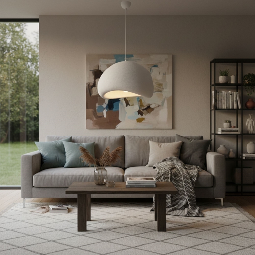 Brilagi - Piekaramā lampa ar kabeli WABI SABI 1xE27/40W/230V Ø 50 cm balta