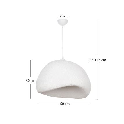 Brilagi - Piekaramā lampa ar kabeli WABI SABI 1xE27/40W/230V Ø 50 cm balta