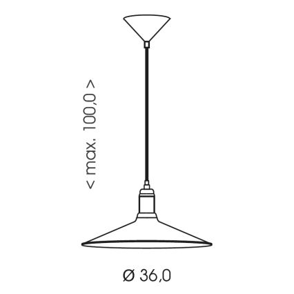 Brilagi - Piekaramā lampa ar vadu FORGE 1xE27/60W/230V Ø 36 cm vara/patina