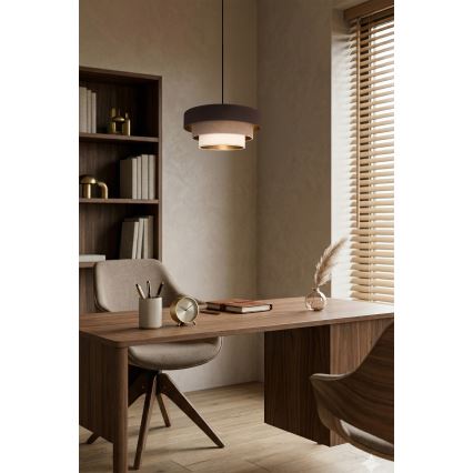 Brilagi - Piekaramā lampa ar vadu LUNETA 1xE27/60W/230V Ø 40 cm brūna/bēša/krēmkrāsa