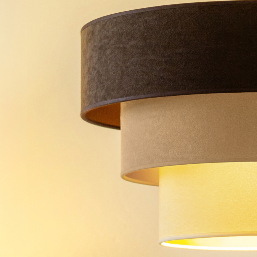 Brilagi - Piekaramā lampa ar vadu LUNETA 1xE27/60W/230V Ø 40 cm brūna/bēša/krēmkrāsa