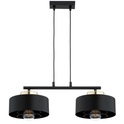 Brilagi - Piekaramā lampa ar vadu SPRING 2xE27/60W/230V melna/zelta