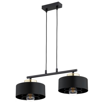Brilagi - Piekaramā lampa ar vadu SPRING 2xE27/60W/230V melna/zelta