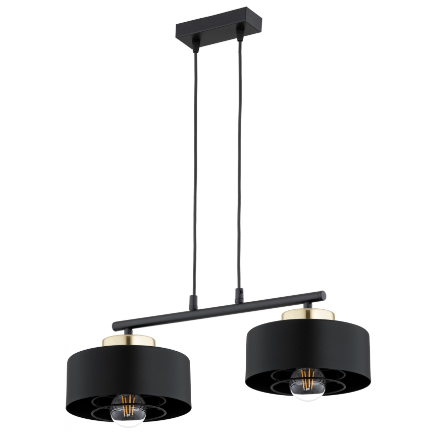Brilagi - Piekaramā lampa ar vadu SPRING 2xE27/60W/230V melna/zelta