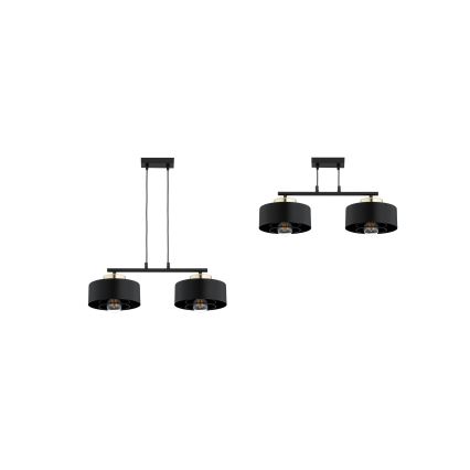 Brilagi - Piekaramā lampa ar vadu SPRING 2xE27/60W/230V melna/zelta