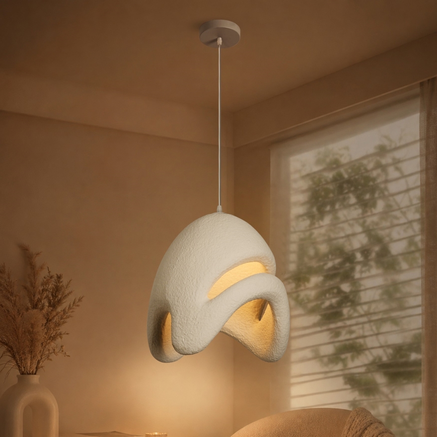 BRILAGI - Piekaramā lampa ar vadu WABI SABI 1xE27/60W/230V Ø 35 cm balta