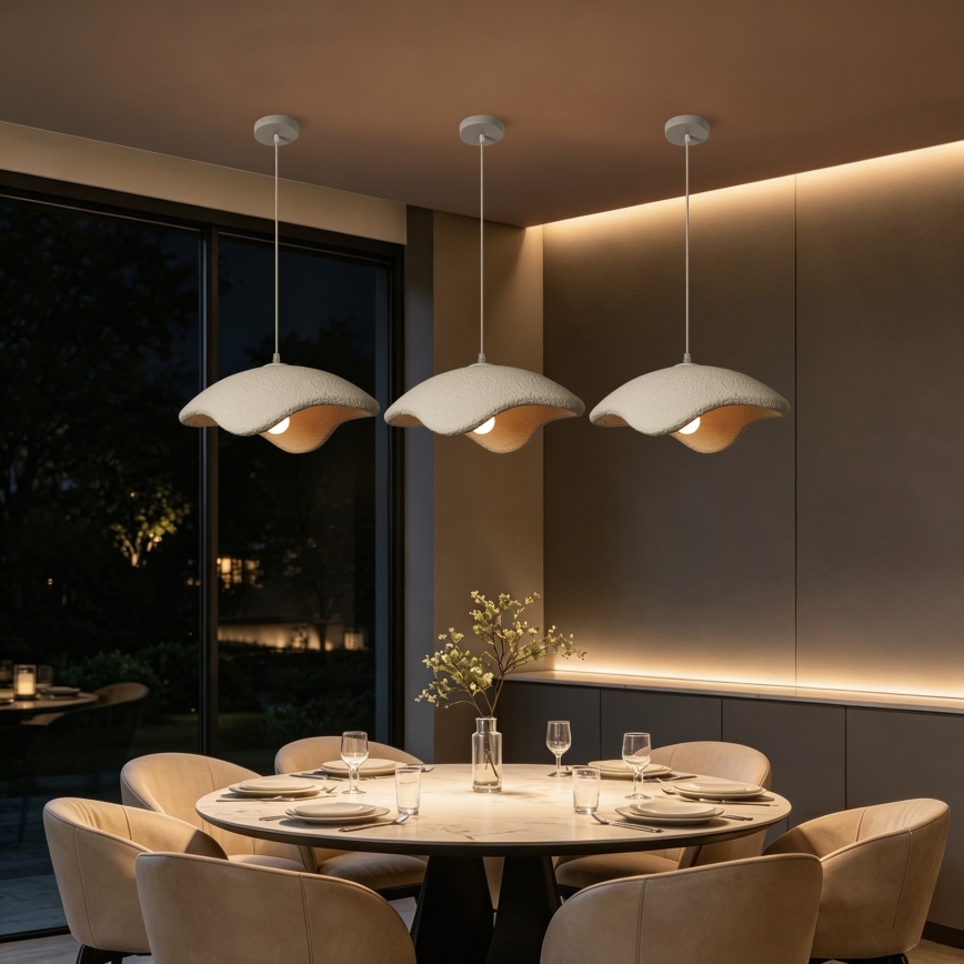 BRILAGI - Piekaramā lampa ar vadu WABI SABI 1xE27/60W/230V Ø 40 cm balta