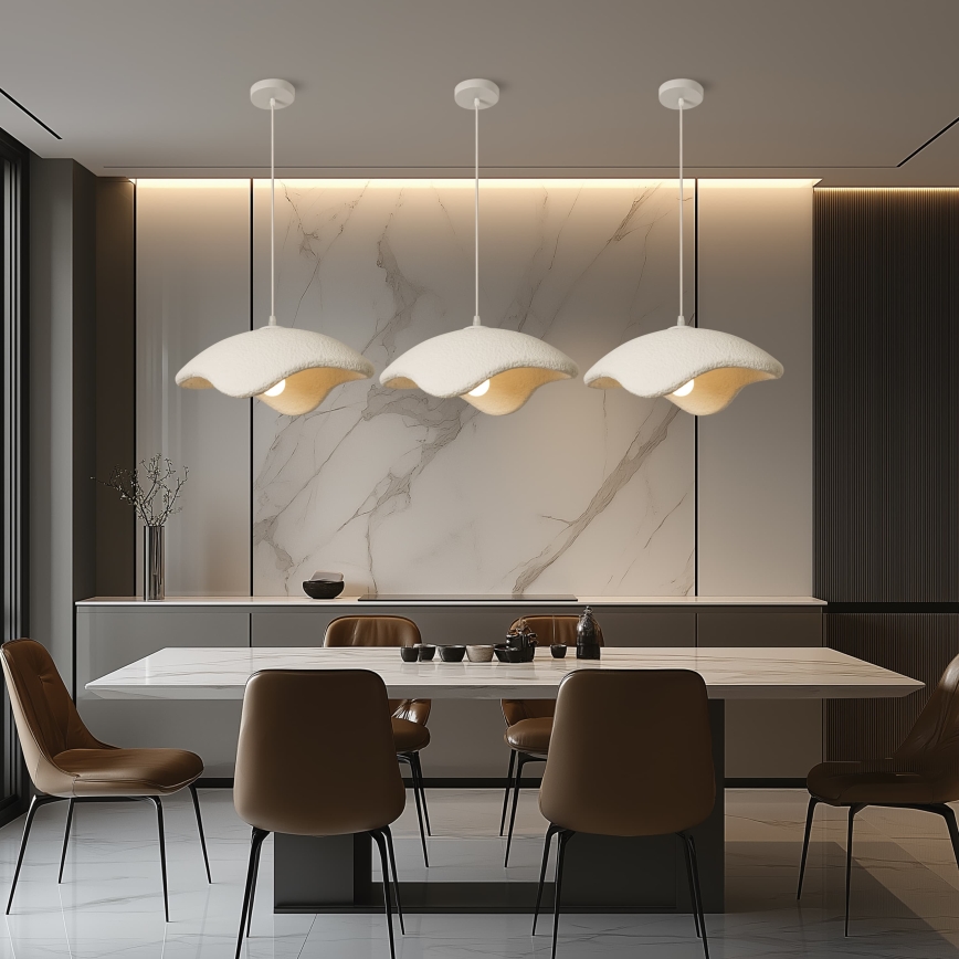 BRILAGI - Piekaramā lampa ar vadu WABI SABI 1xE27/60W/230V Ø 40 cm balta