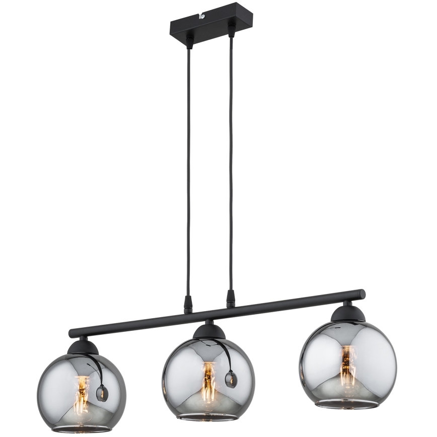 BRILAGI - Piekaramā lampa DIOR uz kabeļa 3xE27/60W/230V melna/dūmakaina pelēka