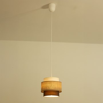 Brilagi - Piekaramā lampa uz kabeļa RESNA 1xE27/60W/230V Ø 20 cm bēšs/melns