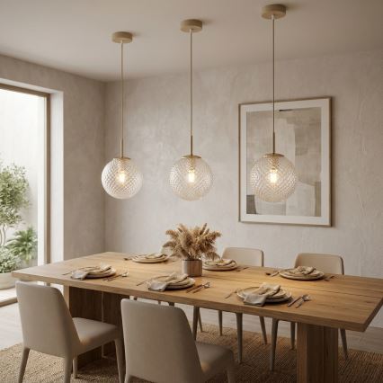 BRILAGI - Piekaramā lampa uz kabeļa STELLA 1xE27/60W/230V Ø 18 cm bēša/zeltaina