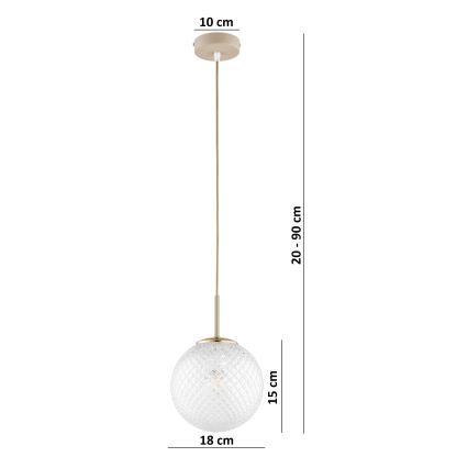 BRILAGI - Piekaramā lampa uz kabeļa STELLA 1xE27/60W/230V Ø 18 cm bēša/zeltaina