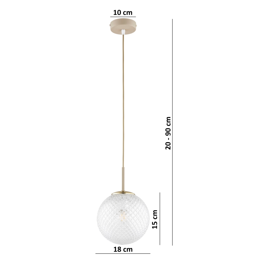 BRILAGI - Piekaramā lampa uz kabeļa STELLA 1xE27/60W/230V Ø 18 cm bēša/zeltaina
