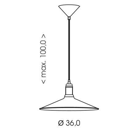 Brilagi - Piekaramā lampa uz troses FORGE 1xE27/60W/230V, diametrs 36 cm, melna