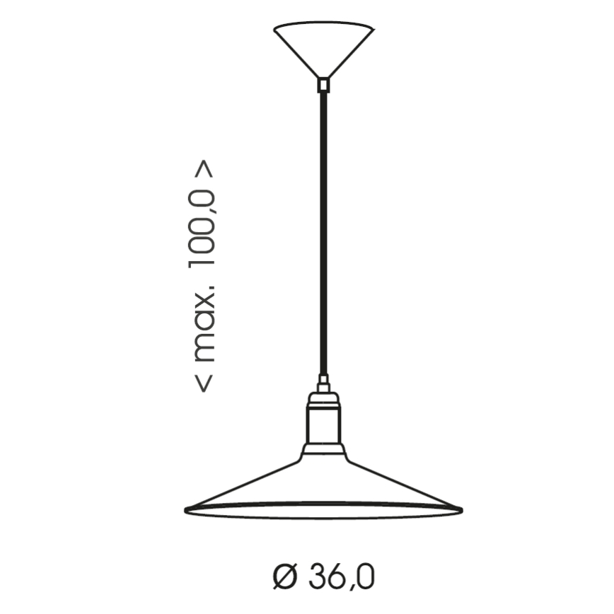 Brilagi - Piekaramā lampa uz troses FORGE 1xE27/60W/230V, diametrs 36 cm, melna
