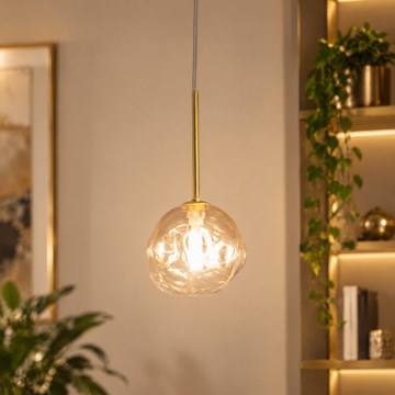 BRILAGI - Piekaramā lampa uz troses VULCANO 1xG9/8W/230V Ø 15 cm zelta/dūmakaini bēša