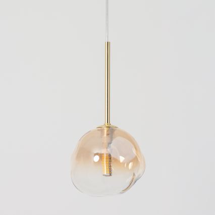 BRILAGI - Piekaramā lampa uz troses VULCANO 1xG9/8W/230V Ø 15 cm zelta/dūmakaini bēša