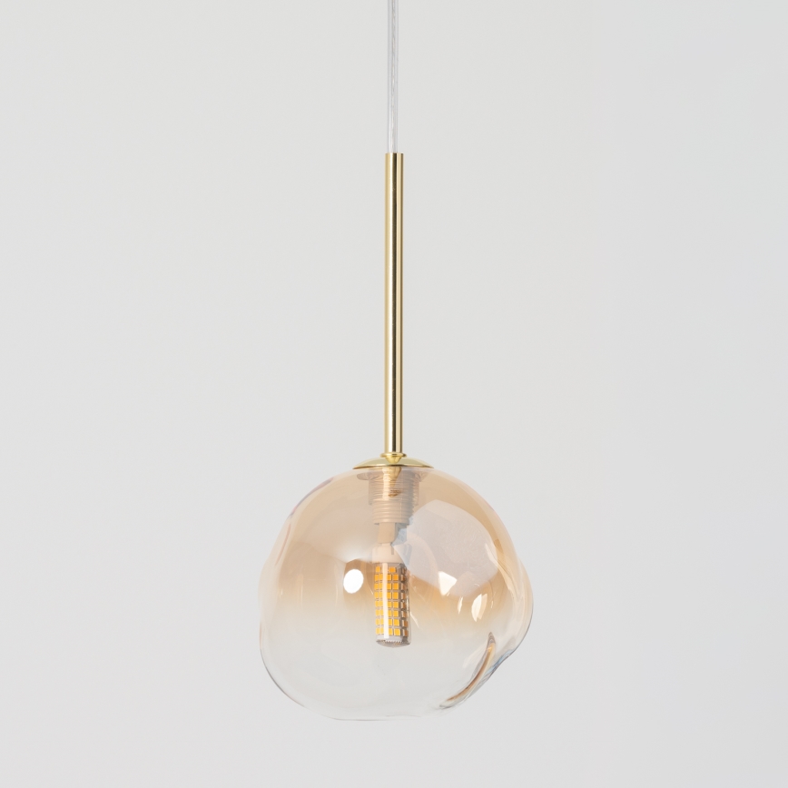 BRILAGI - Piekaramā lampa uz troses VULCANO 1xG9/8W/230V Ø 15 cm zelta/dūmakaini bēša