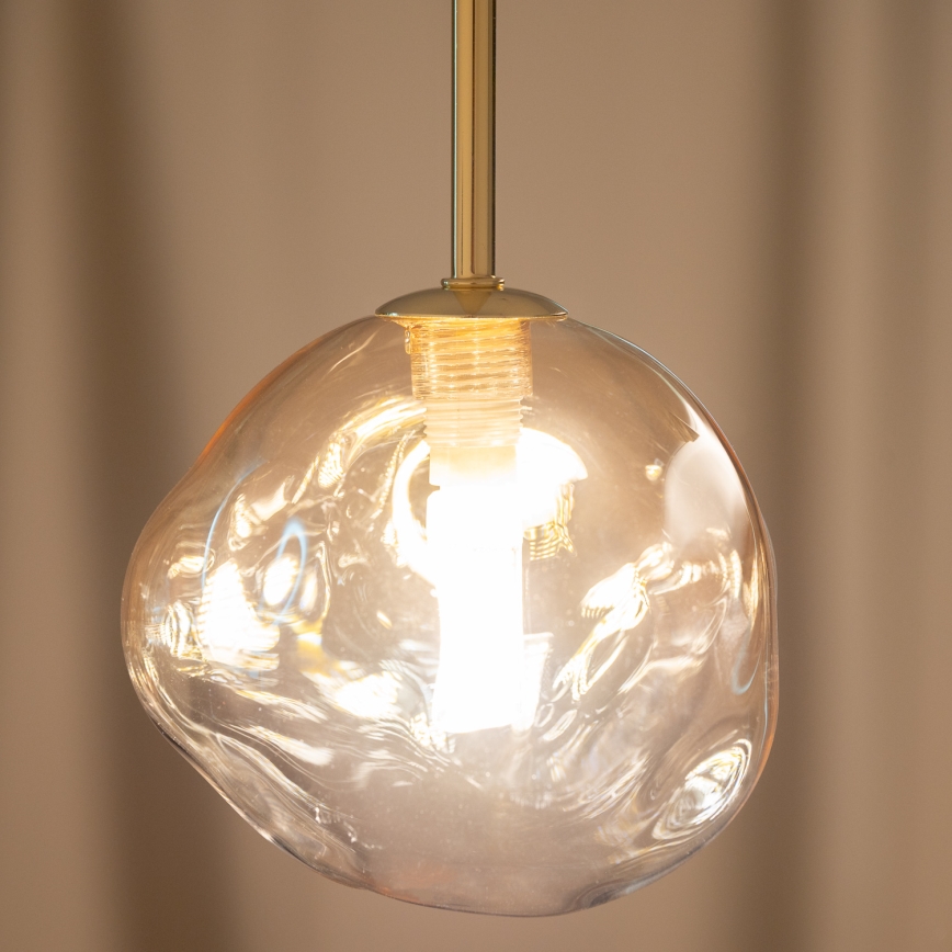 BRILAGI - Piekaramā lampa uz troses VULCANO 1xG9/8W/230V Ø 15 cm zelta/dūmakaini bēša