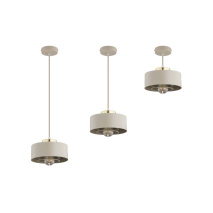 Brilagi - piekaramā lampa uz vada 1xE27/60W/230V Ø 20 cm bēša/zelta