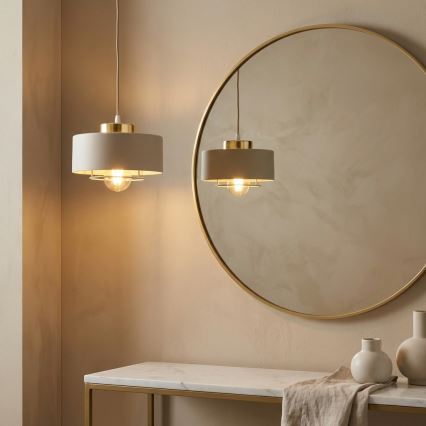 Brilagi - piekaramā lampa uz vada SPRING 1xE27/60W/230V Ø 20 cm bēša/zelta