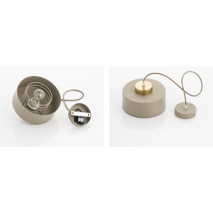 Brilagi - piekaramā lampa uz vada SPRING 1xE27/60W/230V Ø 20 cm bēša/zelta