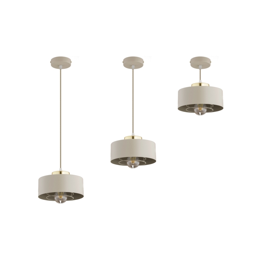 Brilagi - piekaramā lampa uz vada SPRING 1xE27/60W/230V Ø 20 cm bēša/zelta