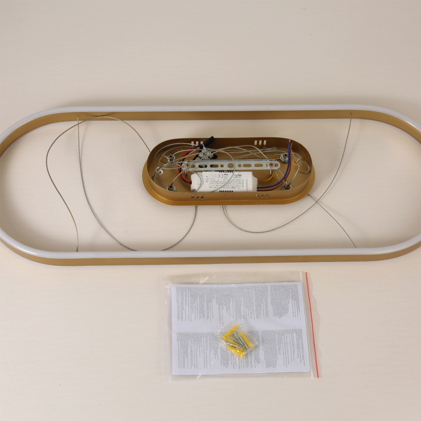 Brilagi - Piekaramā LED lustra uz troses PONDIE LED/44W/230V 80x30 cm, zelta krāsā