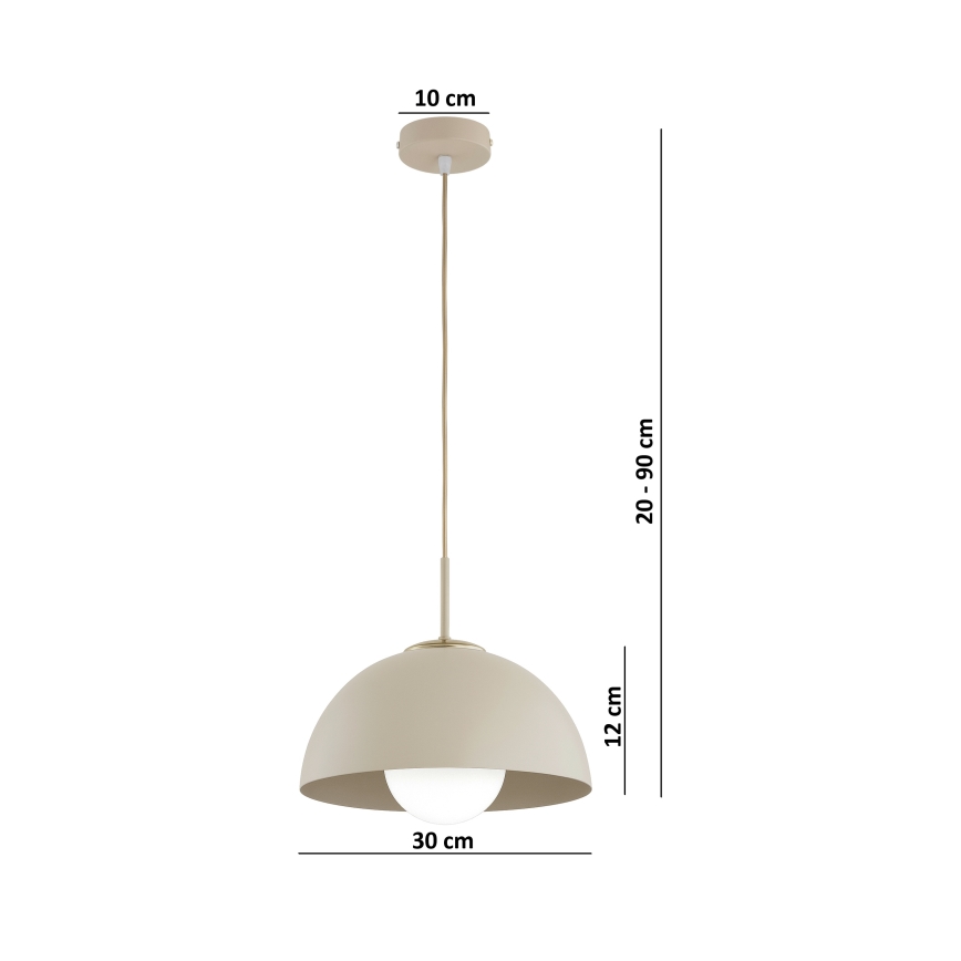 Brilagi - Piekaramā lustra ar kabeli 1xE27/60W/230V Ø 30 cm bēša/zeltaina
