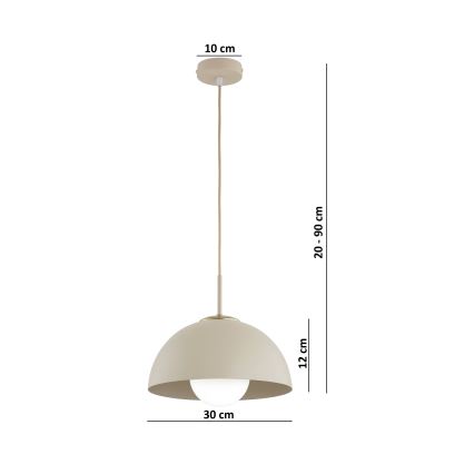 Brilagi - Piekaramā lustra ar kabeli COSMO 1xE27/60W/230V Ø 30 cm bēša/zeltaina