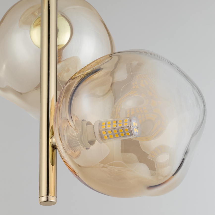 Brilagi - Piekaramā lustra ar kabeli VULCANO 3xG9/8W/230V zelta/dūmakaina bēša