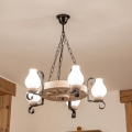 Brilagi - piekaramā lustra ar ķēdi ROATA 5xE14/40W/230V, ozols