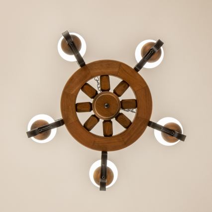 Brilagi - Piekaramā lustra ar ķēdi ROATA 5xE14/40W/230V Ø 50 cm buk