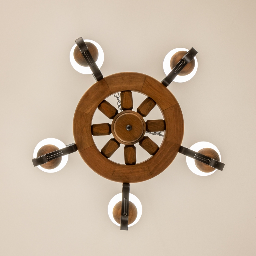 Brilagi - Piekaramā lustra ar ķēdi ROATA 5xE14/40W/230V Ø 50 cm buk