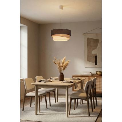 Brilagi - Piekaramā lustra TRIO uz kabeļa 1xE27/60W/230V Ø 40 cm brūna/bēša/balta