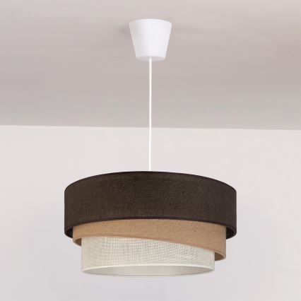 Brilagi - Piekaramā lustra TRIO uz kabeļa 1xE27/60W/230V Ø 40 cm brūna/bēša/balta