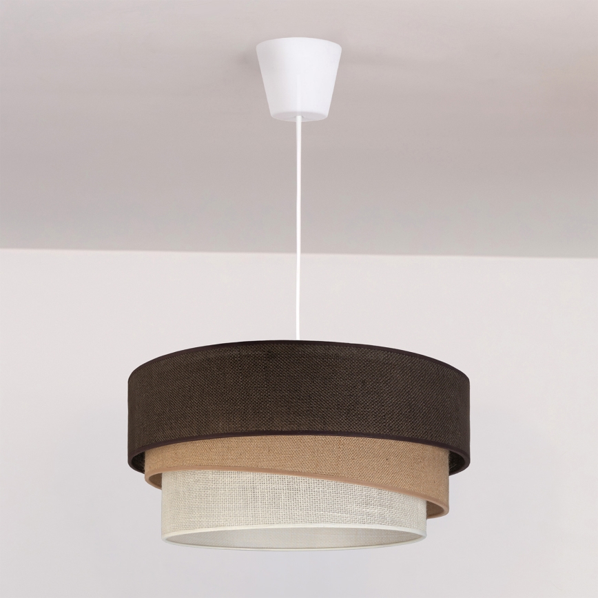 Brilagi - Piekaramā lustra TRIO uz kabeļa 1xE27/60W/230V Ø 40 cm brūna/bēša/balta